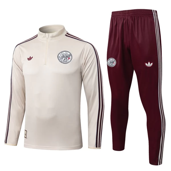 Ajax Amsterdam Sweat Fato de Treino 2025/26 - 1-4 Zip Bege Ajax Amsterdam Sweat Fato de Treino 2025/26 - 1-4 Zip Bege