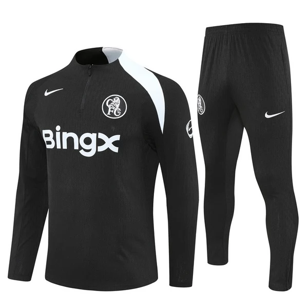 Chelsea Sweat Fato de Treino Criança 2025/26 - 1-4 Zip Preto Chelsea Sweat Fato de Treino Criança 2025/26 - 1-4 Zip Preto