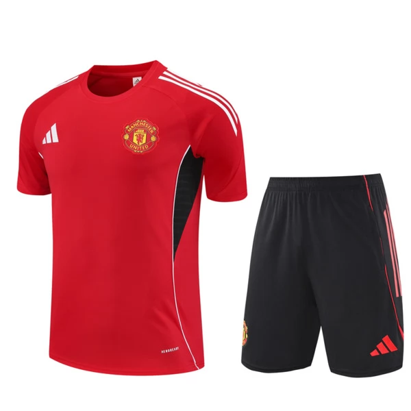 Manchester United Camisola Fato de Treino Criança 2025/26 - Shorts Vermelho Manchester United Camisola Fato de Treino Criança 2025/26 - Shorts Vermelho