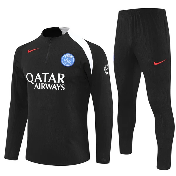 Paris Saint Germain Sweat Fato de Treino Criança 2025/26 - 1-4 Zip Preto Paris Saint Germain Sweat Fato de Treino Criança 2025/26 - 1-4 Zip Preto